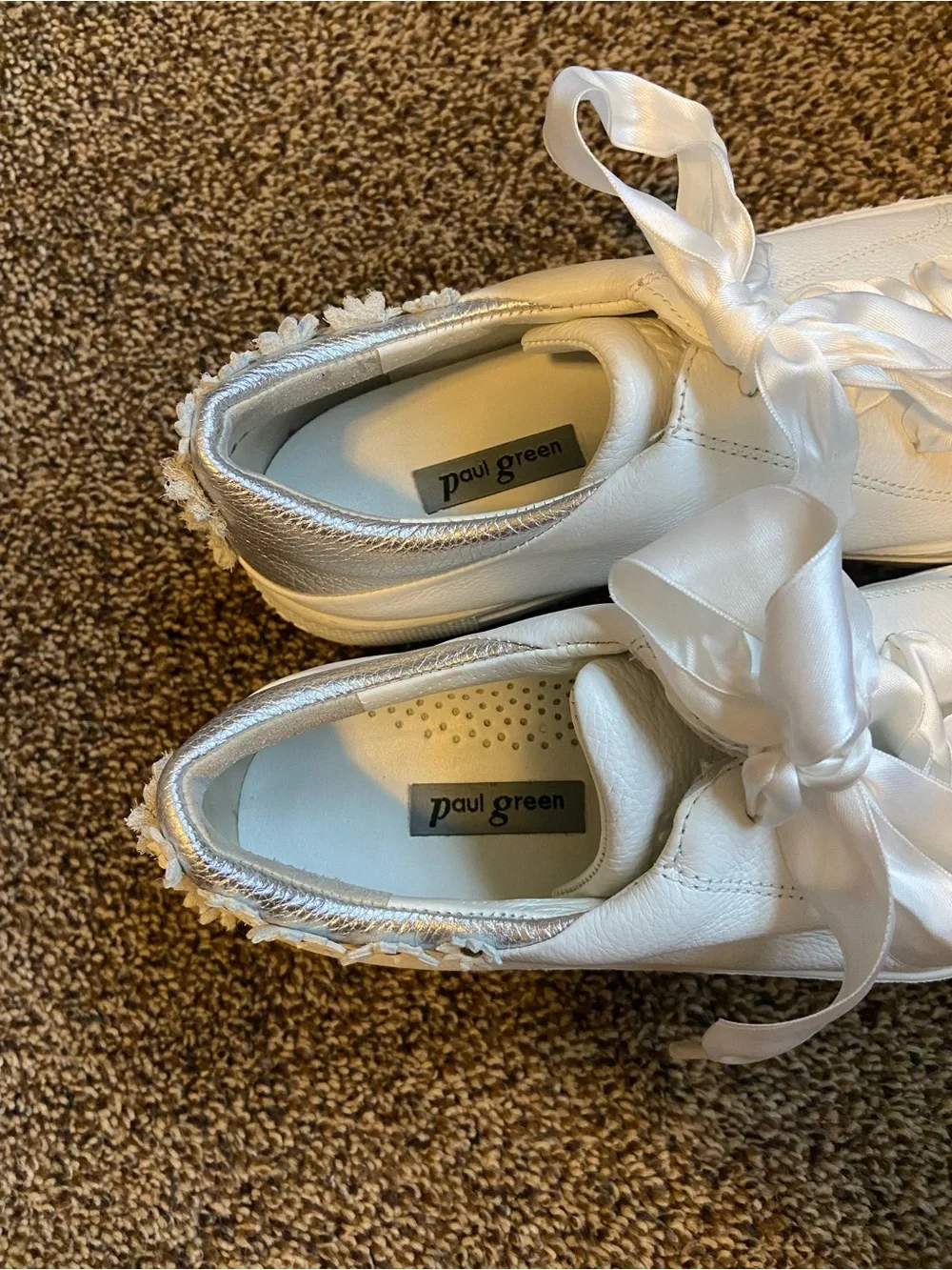 Paul Green Serena Floral Embellished Sneakers UK4/US6.5